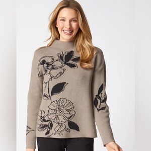 Floral Foliage Intarsia Sweater